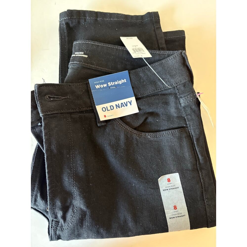 Old Navy high rise black jeans straight leg 8 short - Picture 5 of 5